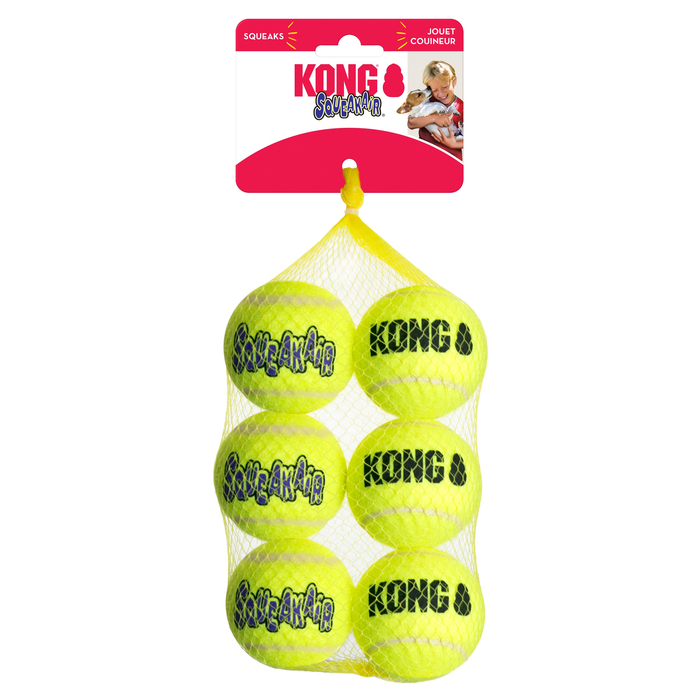KONG SqueakAir Tennis Ball (Medium, 6 Pack)