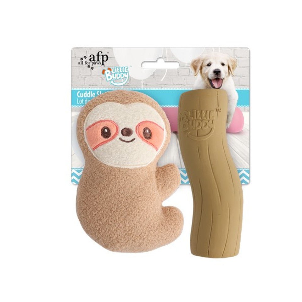 All For Paws Little Buddy Cuddle Sloth (2 Pack) - Wuffies