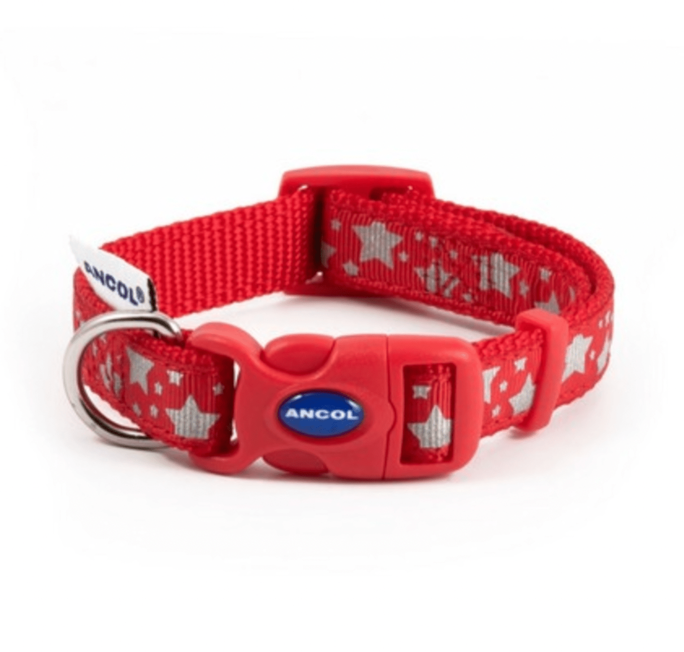 Ancol Fashion Reflective Dog Collar (Stars Red) - Wuffies