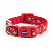 Ancol Fashion Reflective Dog Collar (Stars Red) - Wuffies