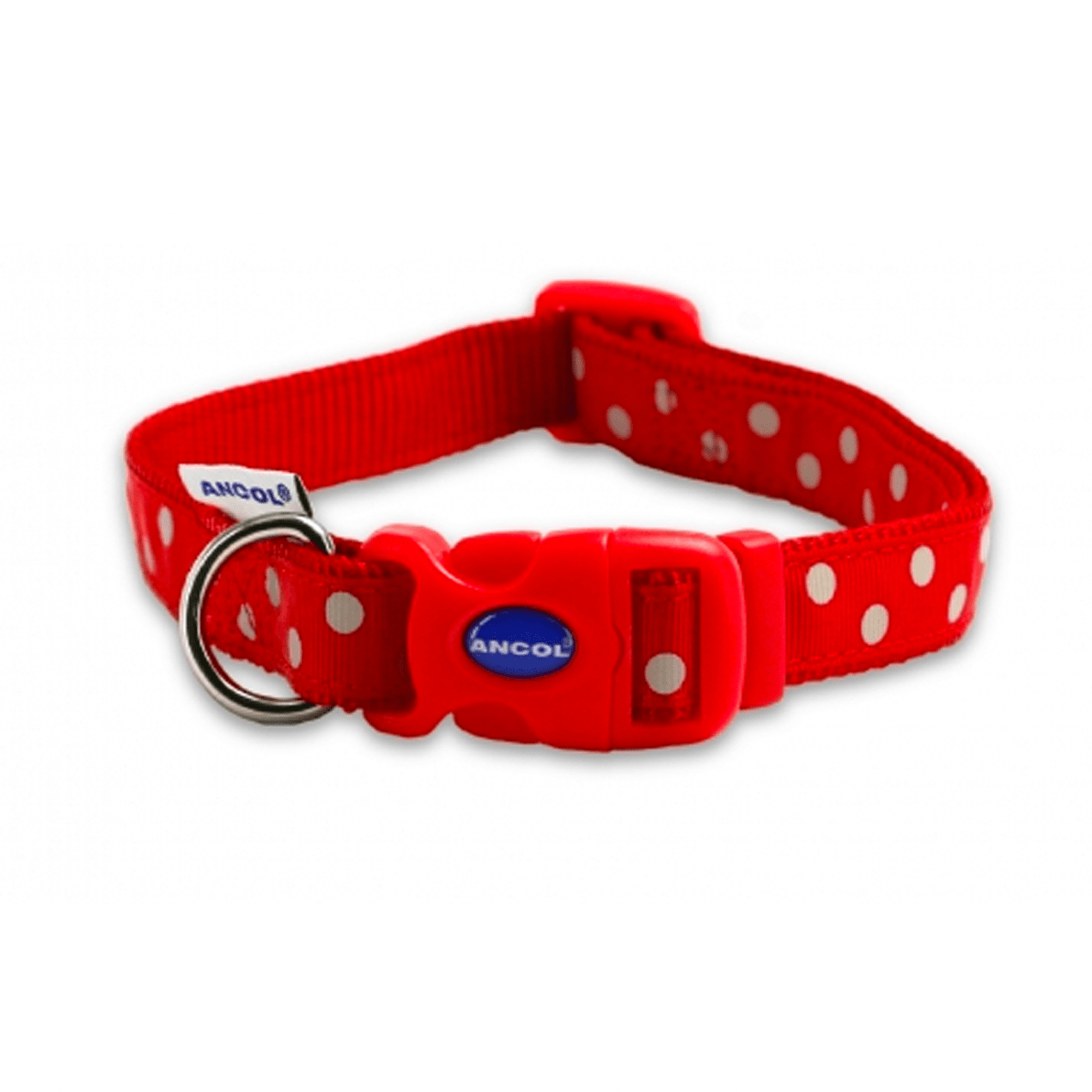 Ancol Nylon Polka Dot Collar (Red) - Wuffies