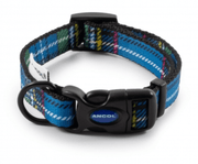 Ancol Nylon Tartan Adjustable Dog Collar (Blue) - Wuffies