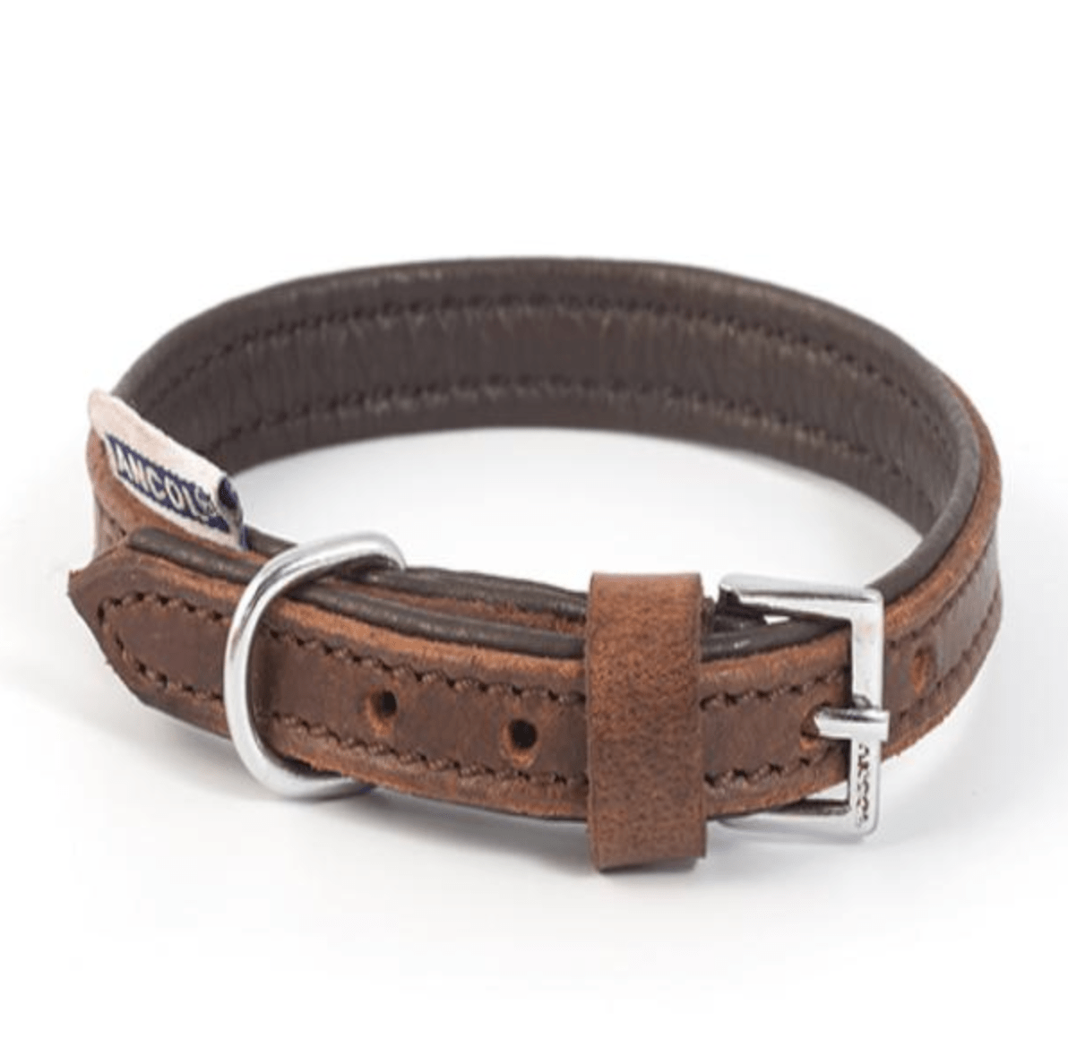 Ancol Vintage Leather Padded Dog Collar - Wuffies