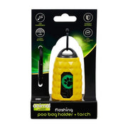 Animal Instincts Flashing Safety Poop Bag Holder & Torch (Yellow) - Wuffies