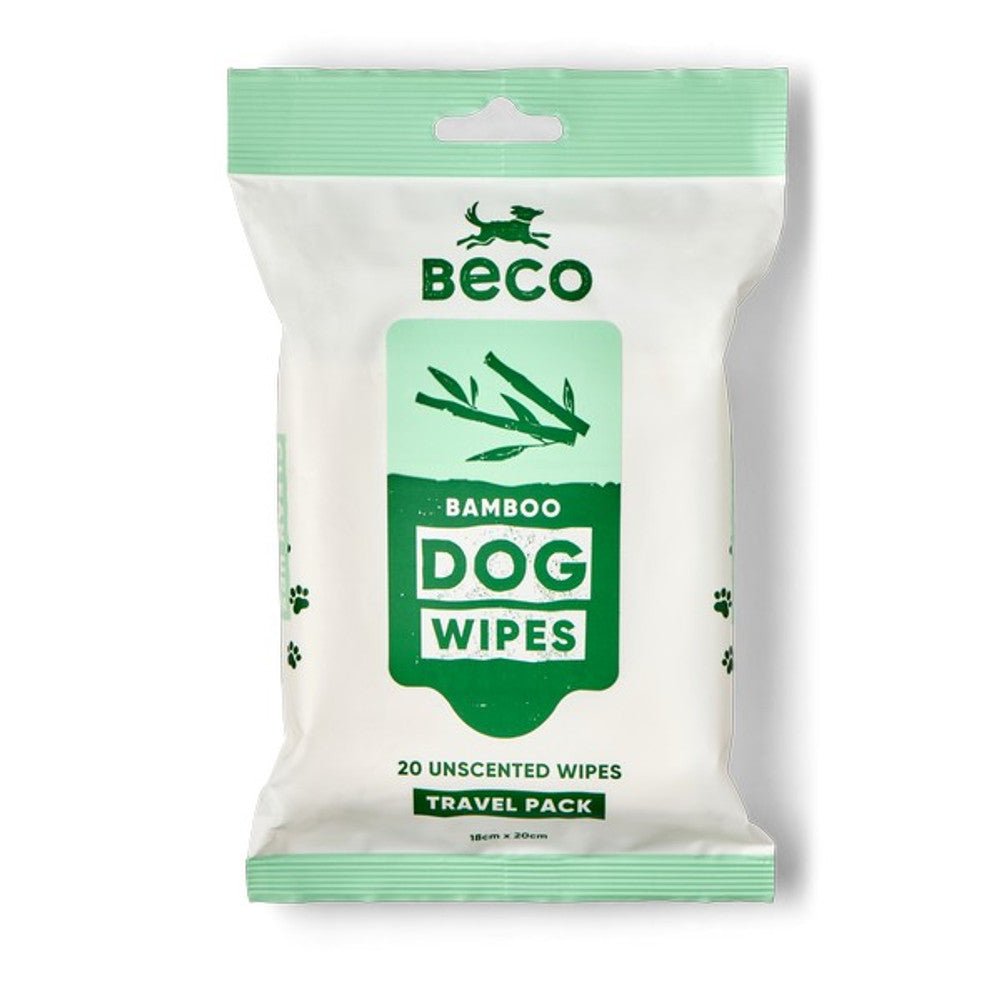 Beco Bamboo Travel Wipes Unscented (20 Wipes) - Wuffies