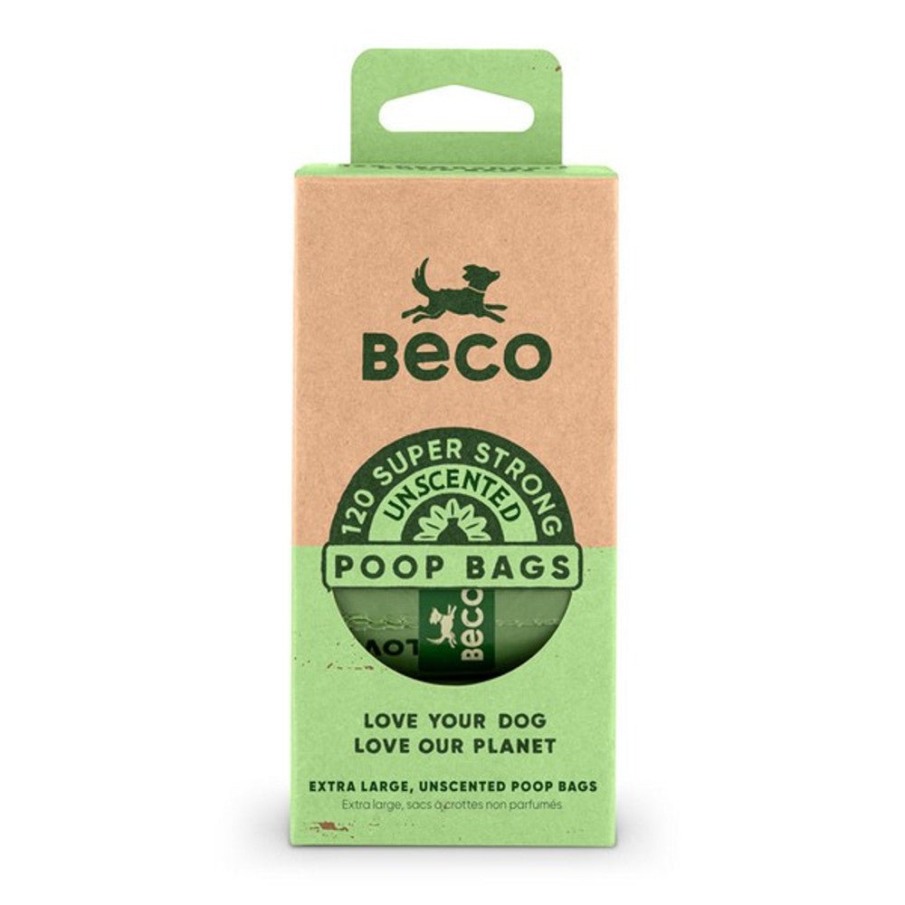 Beco Extra Large Super Strong Unscented Dog Poop Bags (120 Bags) - Wuffies
