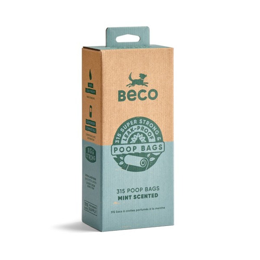 Beco Mint Scented Recycled Poop Bags (315 Pack) - Wuffies