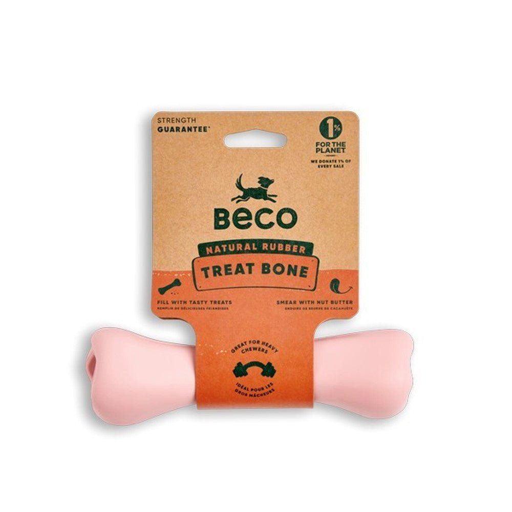 Beco Natural Rubber Chew Bone (Pink) - Wuffies