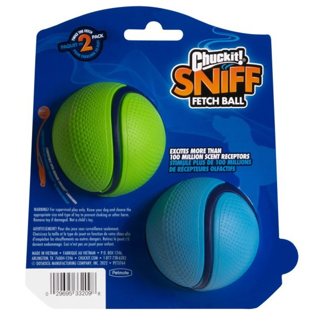 Chuckit! Sniff Fetch Balls Duo (2 Pack, Medium) - Wuffies