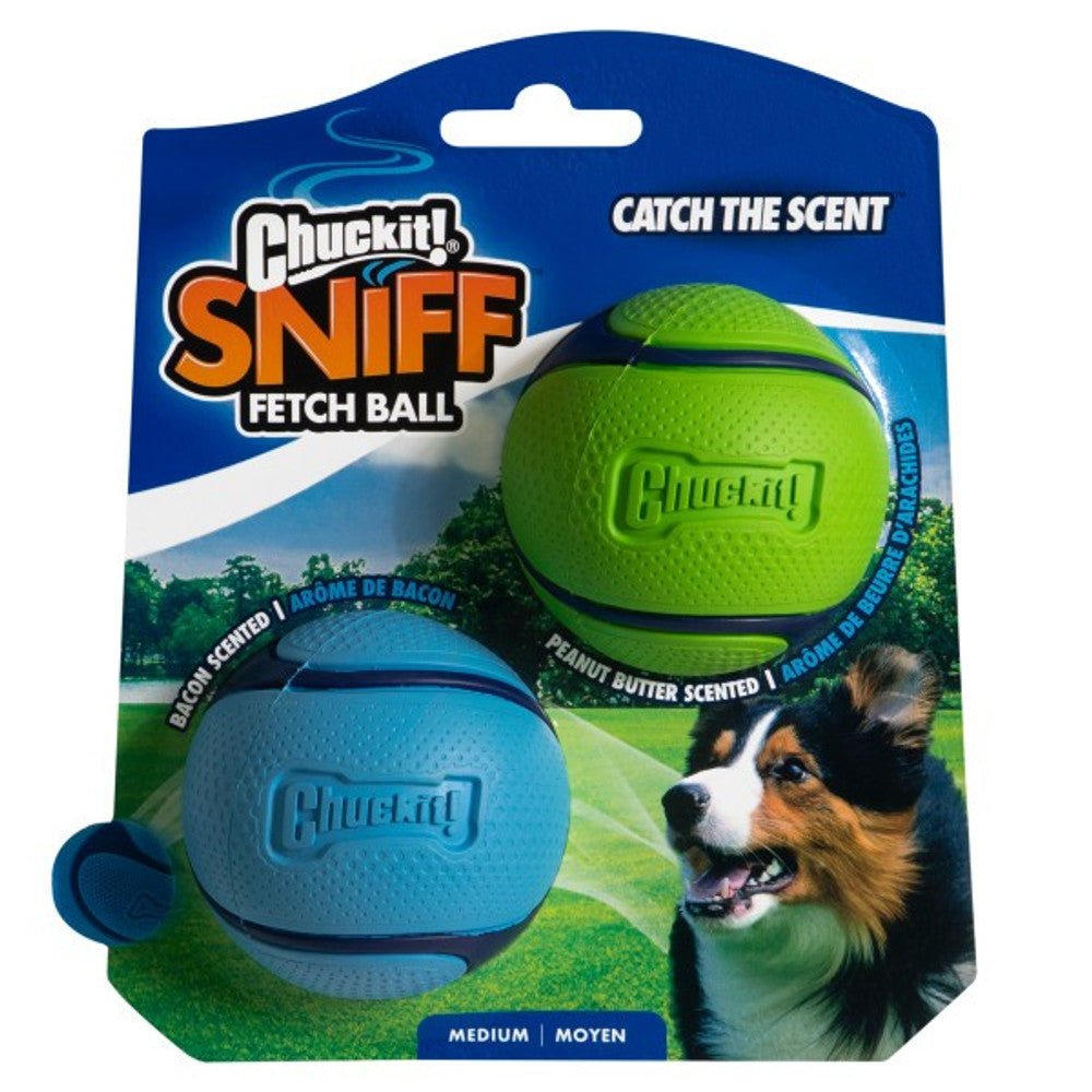 Chuckit! Sniff Fetch Balls Duo (2 Pack, Medium) - Wuffies