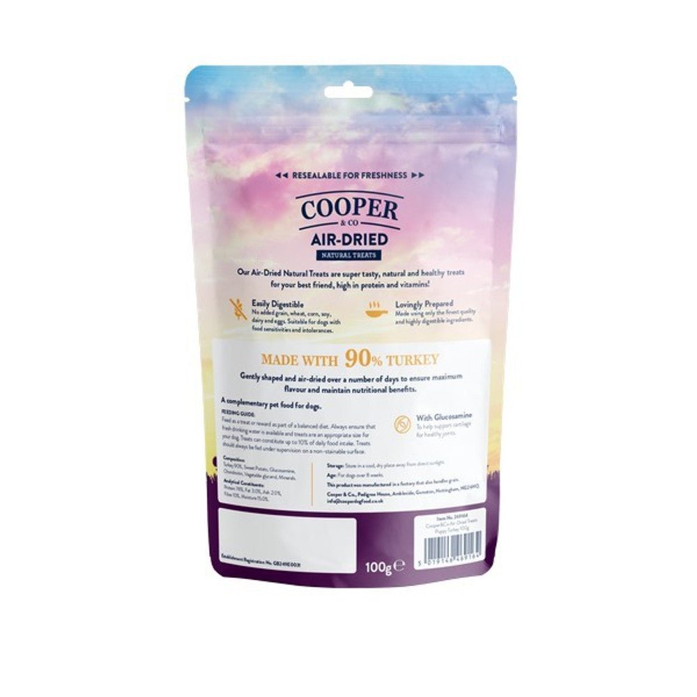 Cooper & Co Air Dried Treats Puppy Turkey (100g) - Wuffies