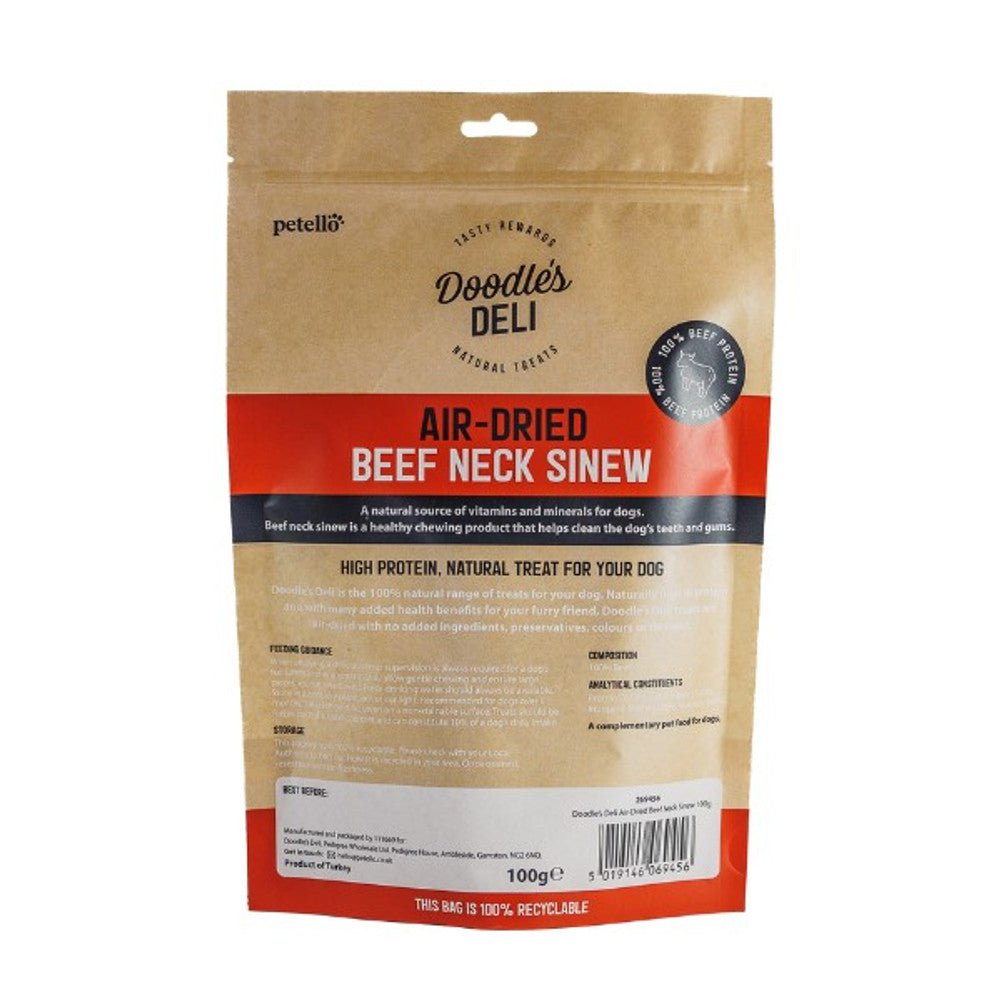 Doodle's Deli Air Dried Beef Neck Sinew (100g) - Wuffies
