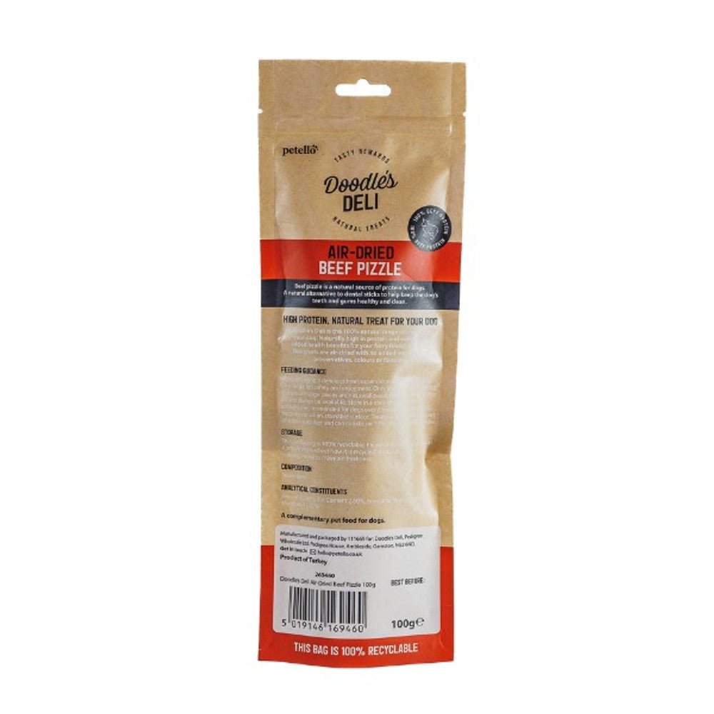 Doodle's Deli Air Dried Beef Pizzle (100g) - Wuffies