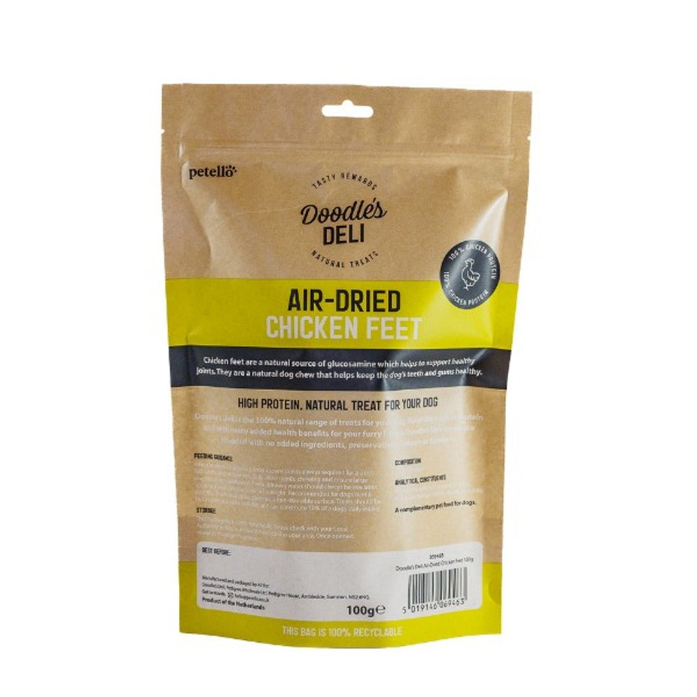 Doodle's Deli Air Dried Chicken Feet (100g) - Wuffies