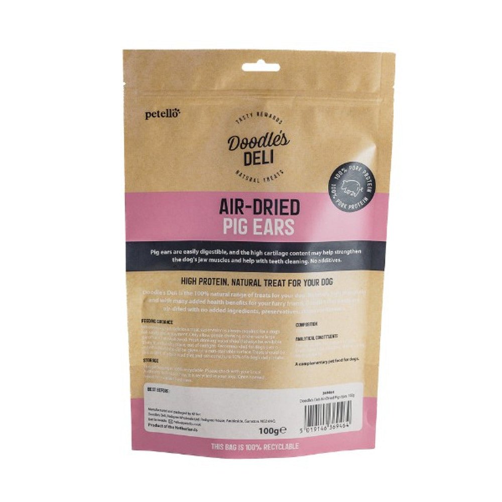 Doodle's Deli Air Dried Pig Ears (100g) - Wuffies