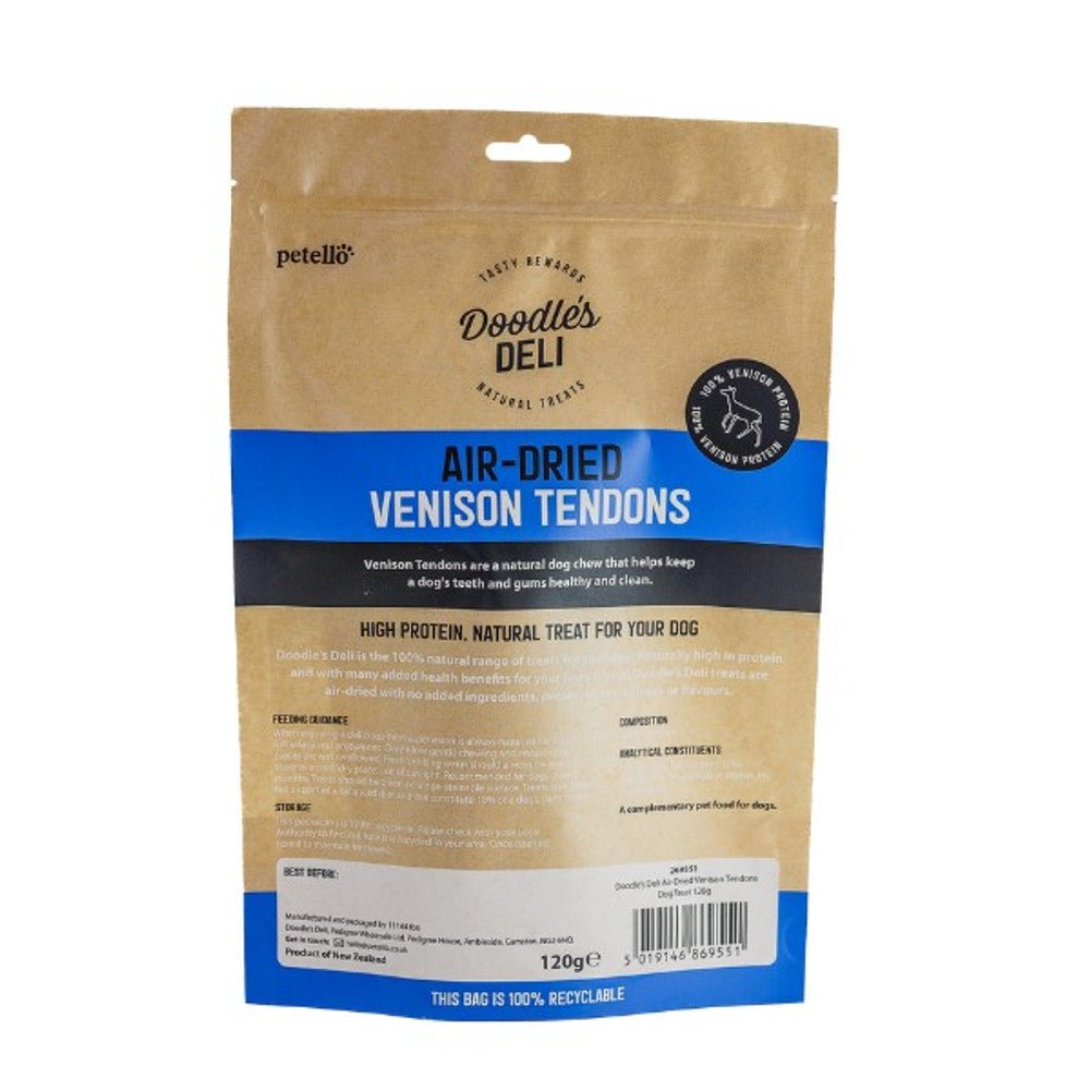 Doodle's Deli Air Dried Venison Tendon (120g) - Wuffies