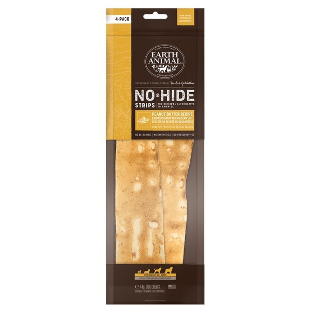 Earth Animal No - Hide Peanut Butter Strips (4 Pack, 44g) - Wuffies