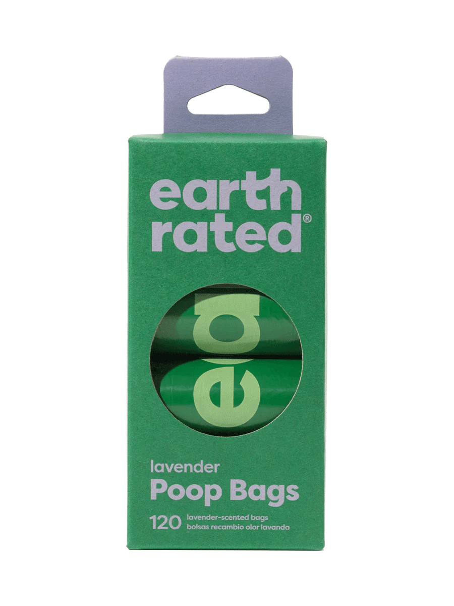 Earth Rated Lavender - Scented Dog Poop Bags (120 Bags, 8 Refill Rolls) - Wuffies
