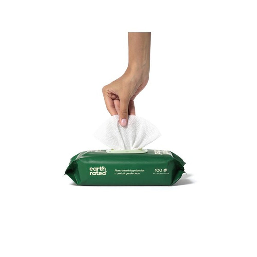 Earth Rated Pet Grooming Dog Wipes Unscented (100 Wipes) - Wuffies