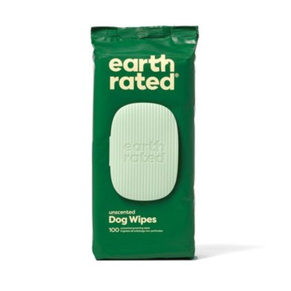 Earth Rated Pet Grooming Dog Wipes Unscented (100 Wipes) - Wuffies