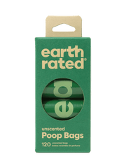 Earth Rated Unscented Dog Poop Bags (120 Bags, 8 Refill Rolls) - Wuffies