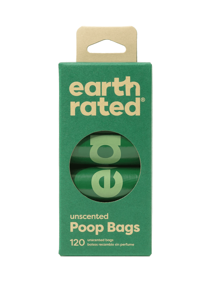 Earth Rated Unscented Dog Poop Bags (120 Bags, 8 Refill Rolls) - Wuffies