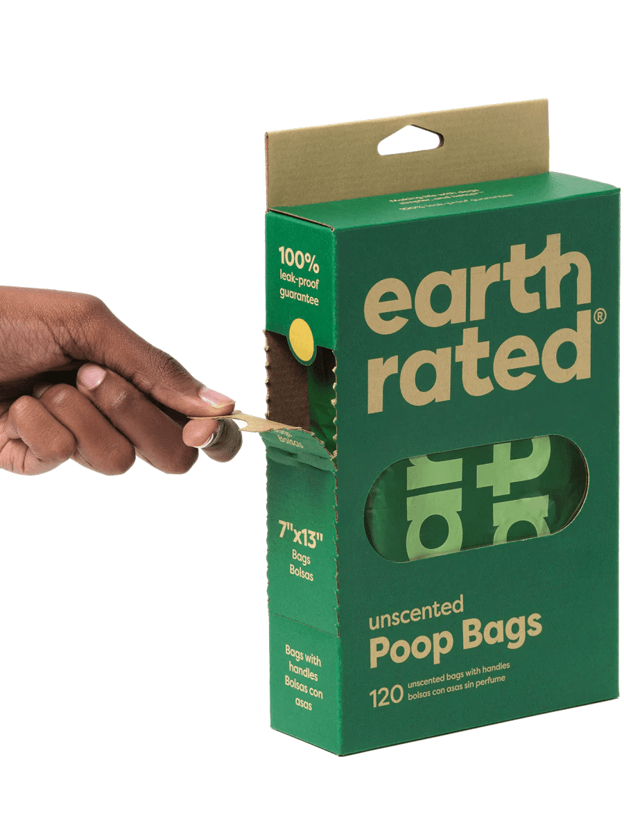 Earth Rated Unscented Easy - Tie Handle Dog Poop Bags (120 Bags) - Wuffies