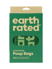 Earth Rated Unscented Easy - Tie Handle Dog Poop Bags (120 Bags) - Wuffies