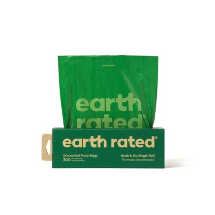Earth Rated Unscented Large Dog Poop Bags (300 Bags, Single Roll) - Wuffies