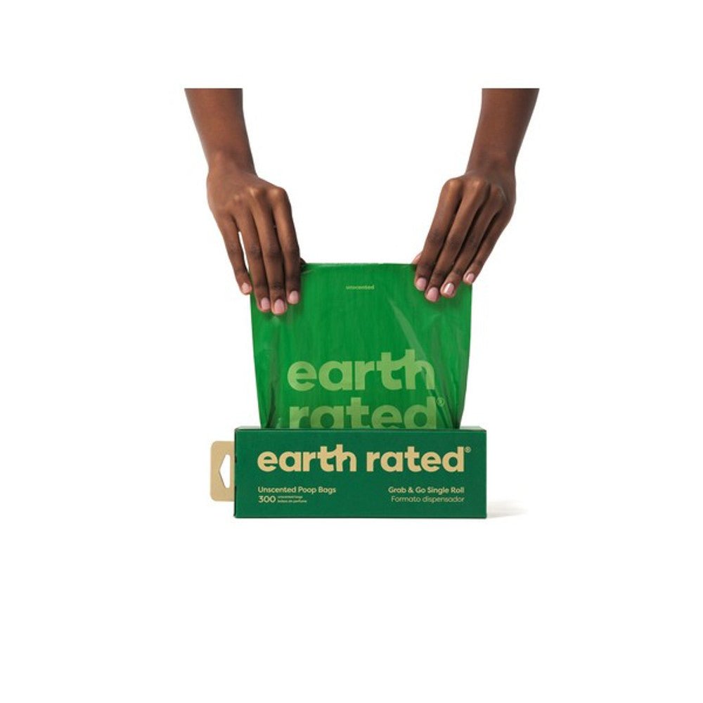 Earth Rated Unscented Large Dog Poop Bags (300 Bags, Single Roll) - Wuffies
