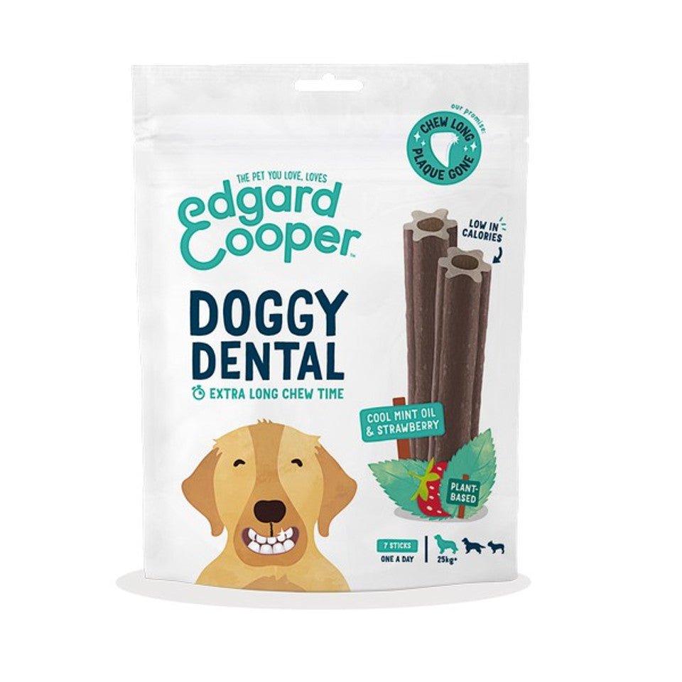Edgard & Cooper Dental for Dogs Strawberry & Mint (7 Sticks, Large) - Wuffies