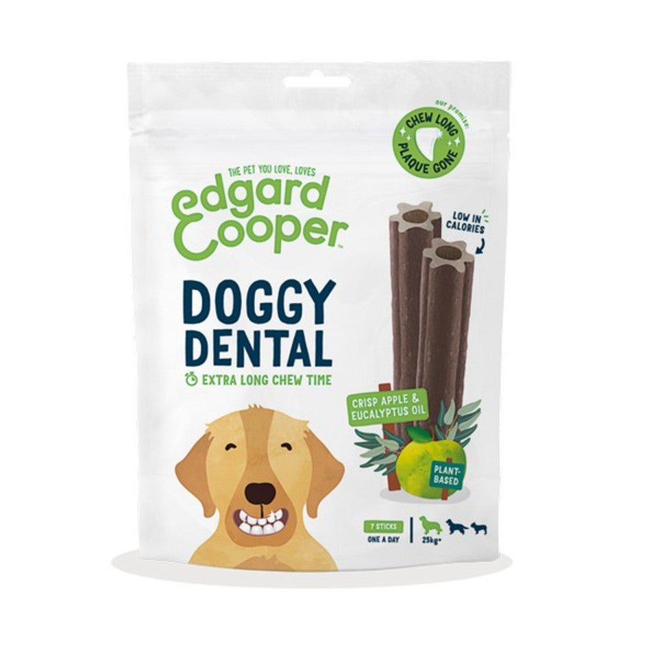 Edgard & Cooper Dog Adult Dental Sticks Apple & Eucalyptus (7 Sticks, Large) - Wuffies