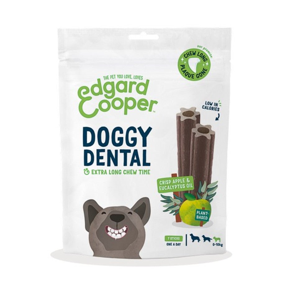 Edgard & Cooper Dog Adult Dental Sticks Apple & Eucalyptus (7 Sticks, Small) - Wuffies