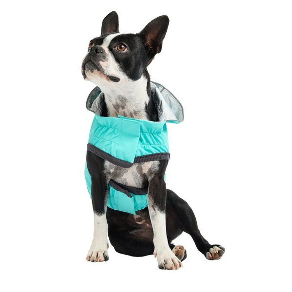 Elasto - Fit Reversible Dog Raincoat (Neon Aqua & Iridescent) - Wuffies