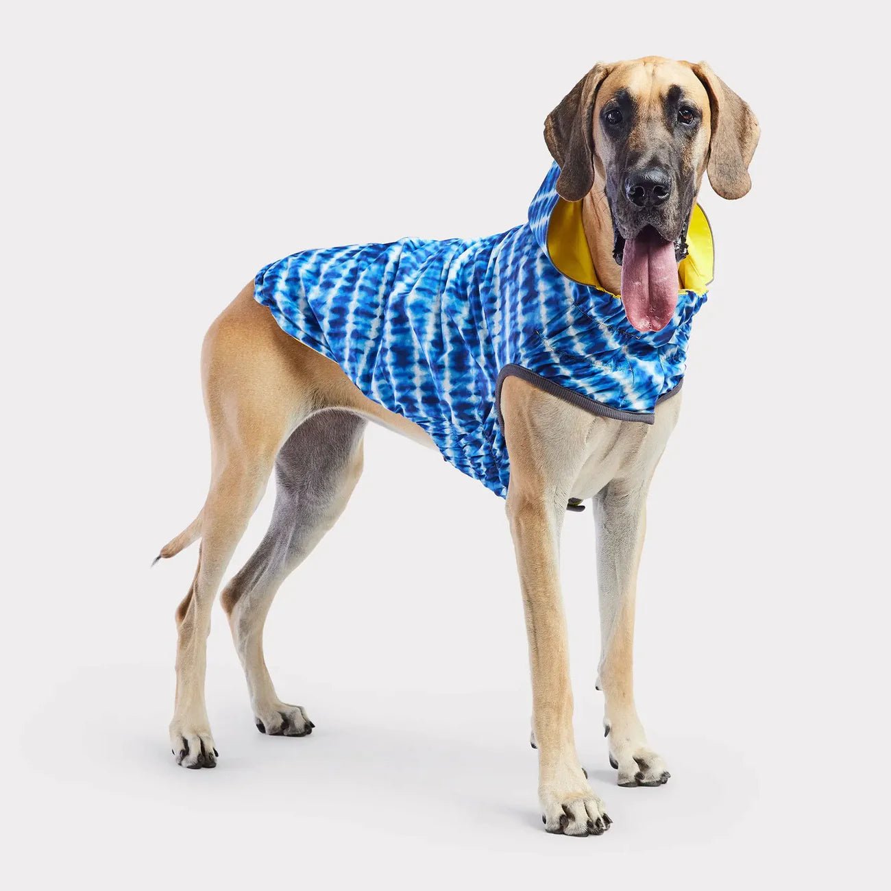 Elasto - Fit Reversible Dog Raincoat (Yellow Tie - Dye) - Wuffies
