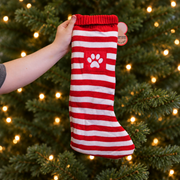 House of Paws Red Christmas Striped Stocking