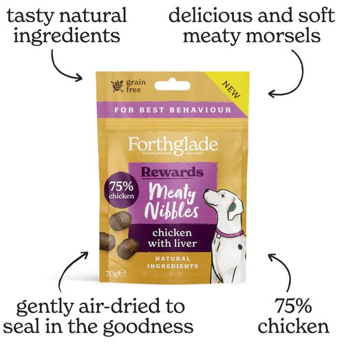 Forthglade Chicken with Liver Meaty Nibbles (70g) - Wuffies