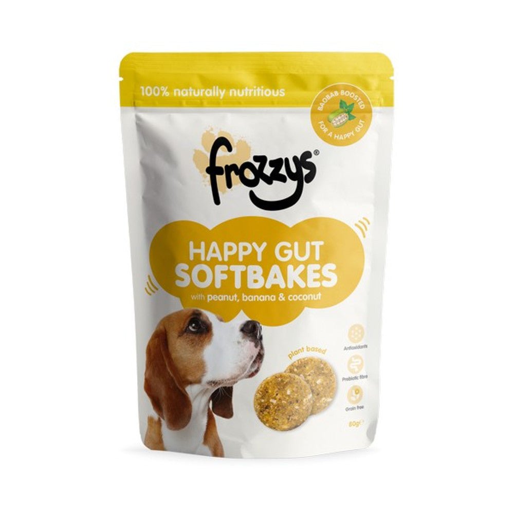 Frozzys Happy Gut Softbakes Peanut, Banana & Coconut Flavour with BAOBAB (80g) - Wuffies