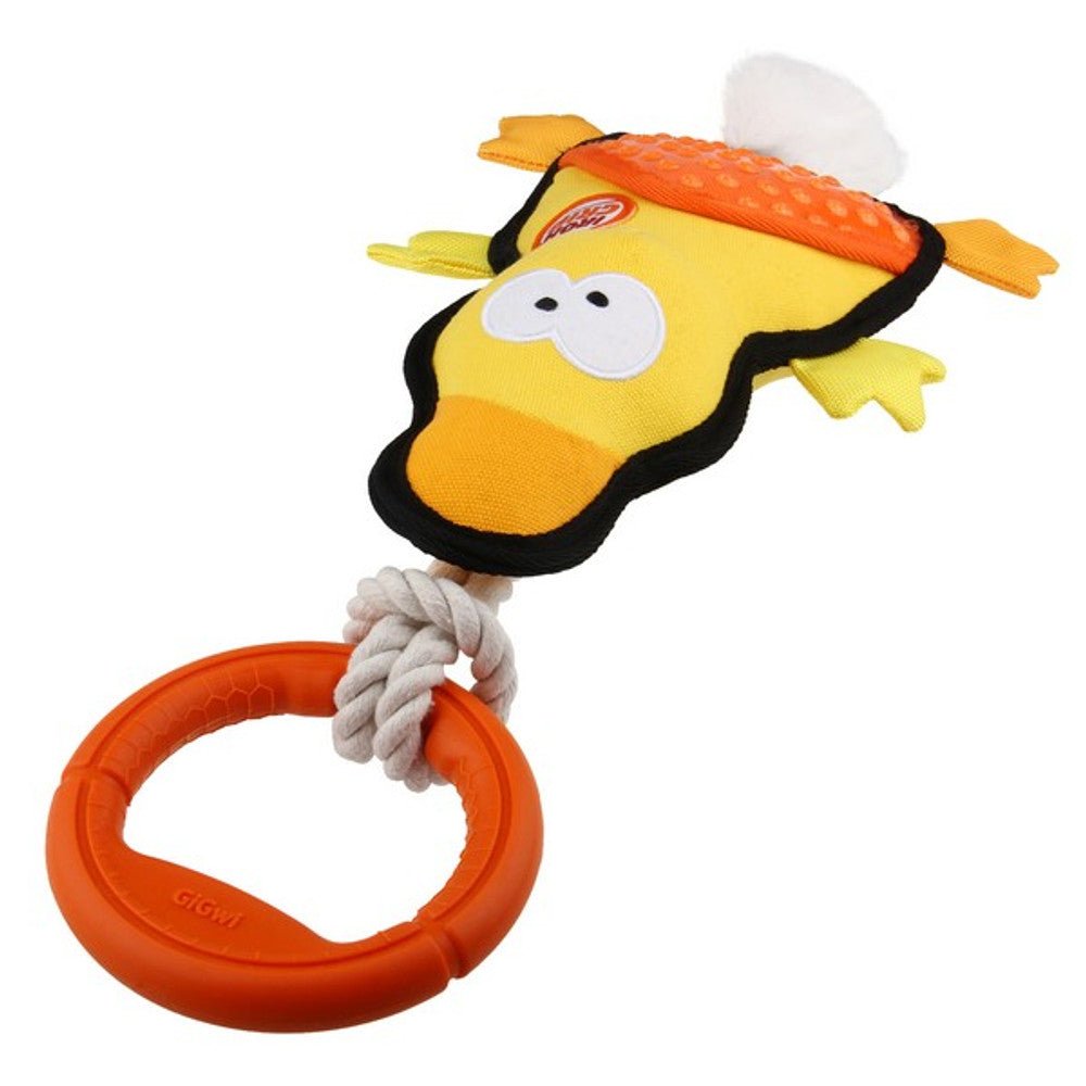 GiGwi Iron Grip Duck Plush Tug Toy with TPR Handle - Wuffies