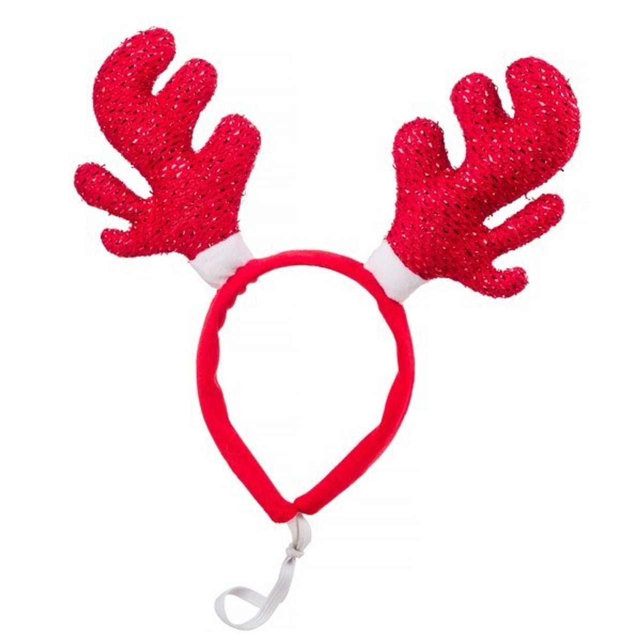 House of Paws Red Sparkle Antlers Headband for Dogs - Wuffies