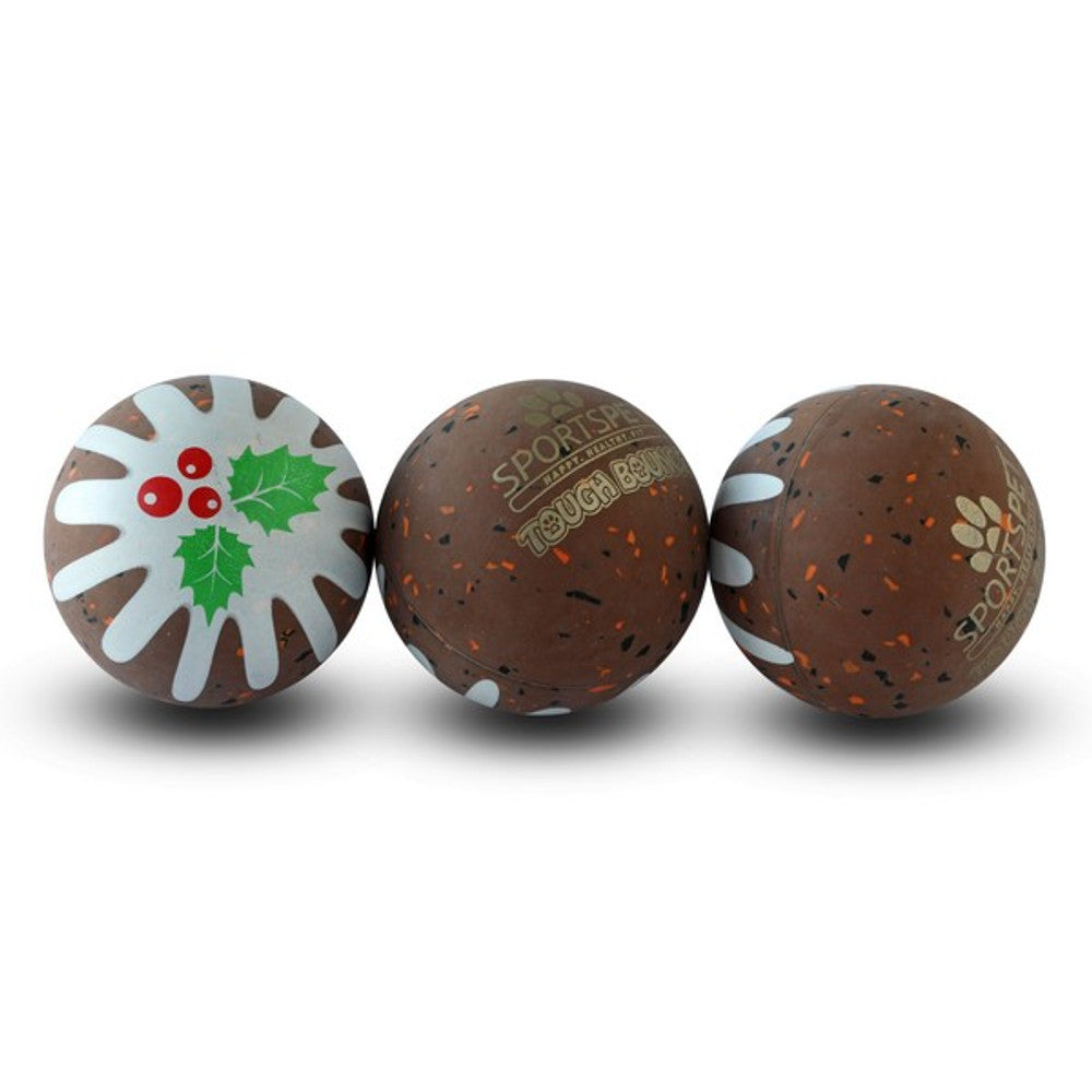Sportspet Christmas Pudding Tough Bounce Balls for Dogs (3 Pack)
