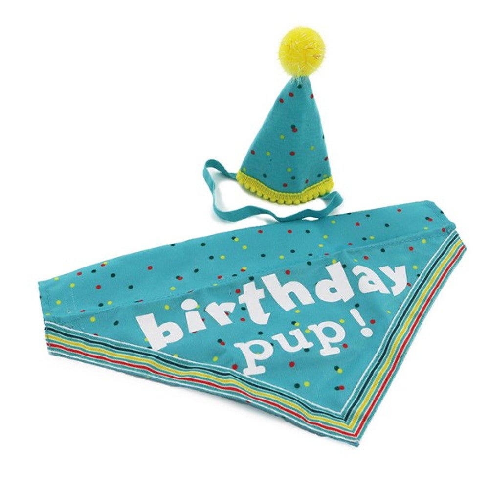 It's My Birthday Hat & Bandana (Blue) - Wuffies