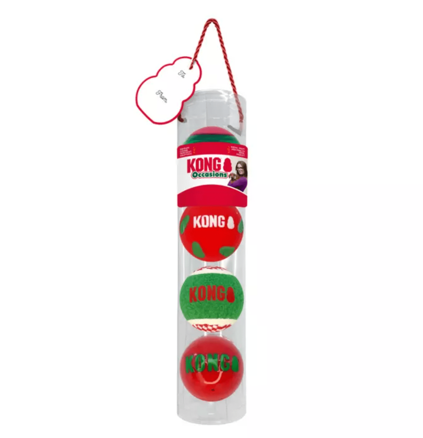KONG Christmas Holiday Occasions Balls (4 Pack, Medium) - Wuffies