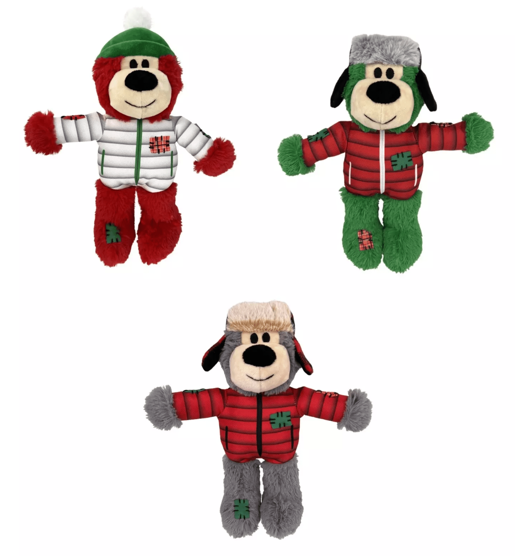 KONG Christmas Holiday Wild Knots Bear (Assorted) - Wuffies