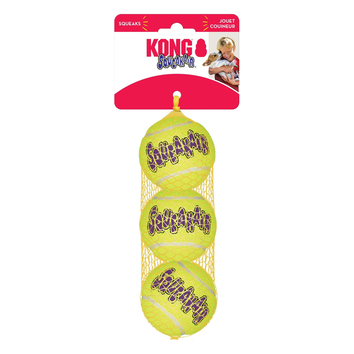 KONG SqueakAir Tennis Ball (3 Pack) - Wuffies