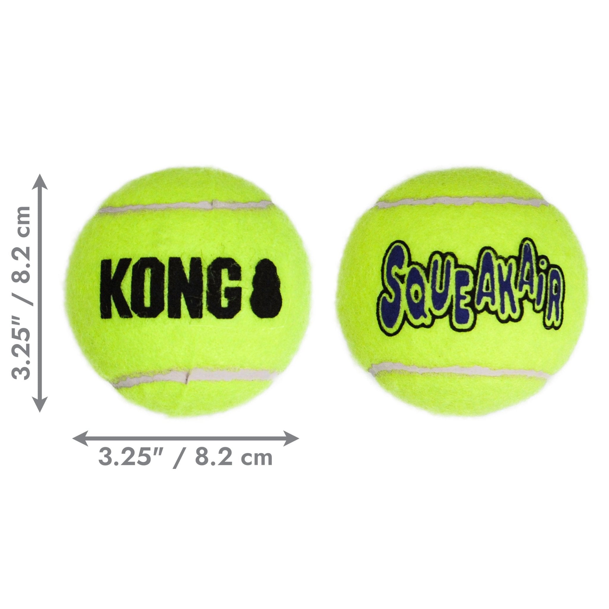 KONG SqueakAir Tennis Ball (Large, 2 Pack) - Wuffies