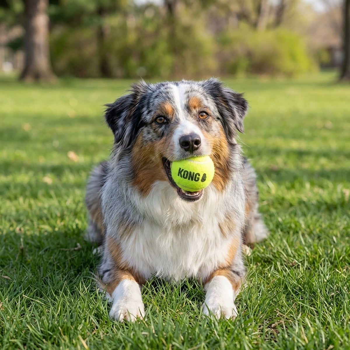 KONG SqueakAir Tennis Ball (Medium, 6 Pack) - Wuffies