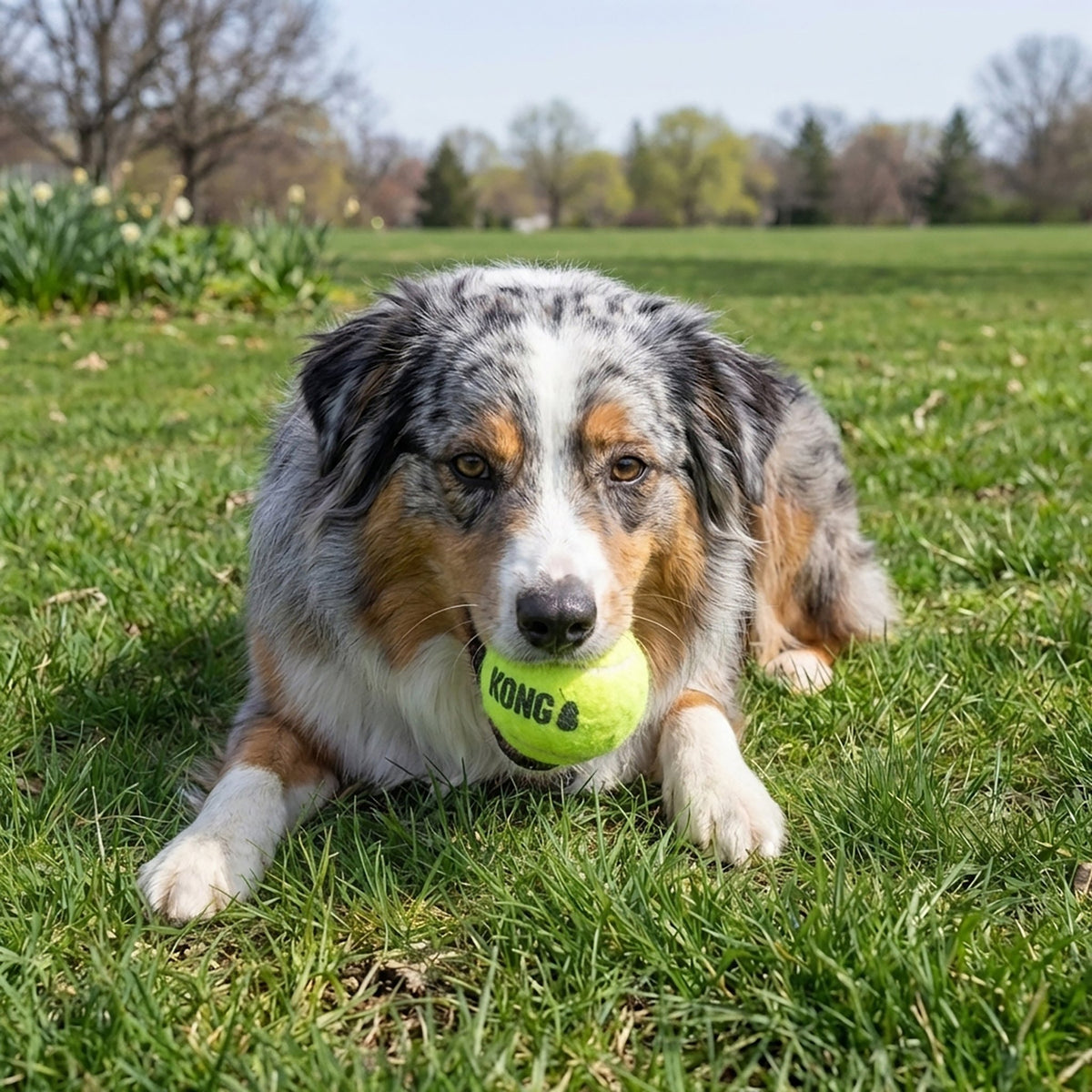 KONG SqueakAir Tennis Ball (Medium, 6 Pack) - Wuffies