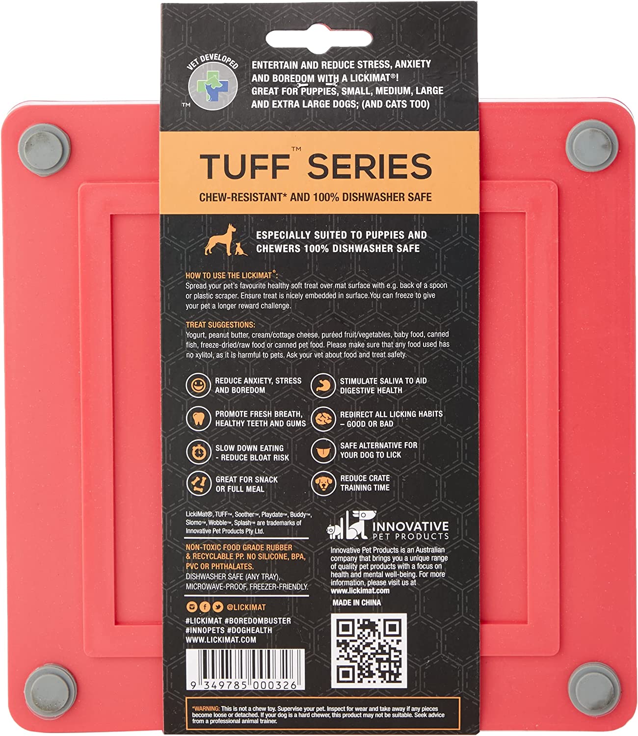 LickiMat Buddy Tuff Series (Red, 20cm) - Wuffies