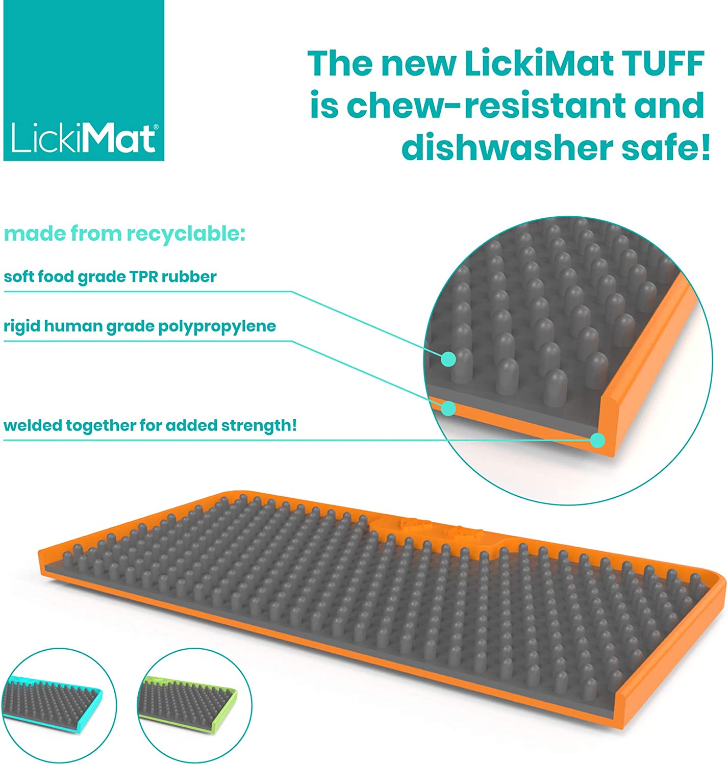 LickiMat Soother Tuff Series (Orange, 20cm) - Wuffies